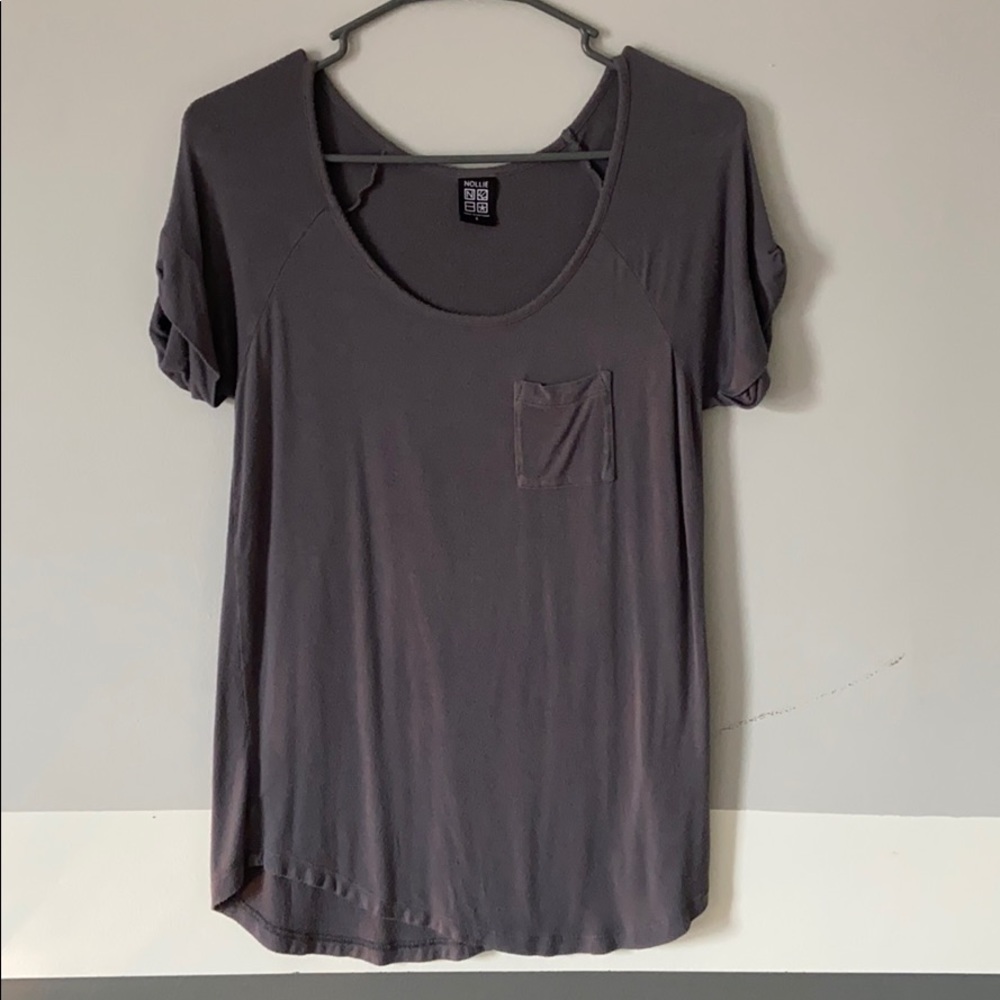 Dark Gray Nollie Tunic Short Sleeve Shirt